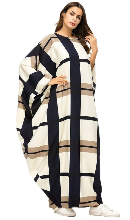 Elegant Oversized Geometric Print Kaftan