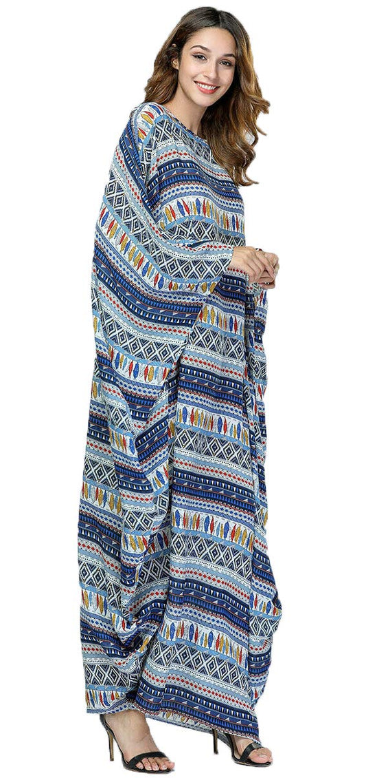 Bohemian Multicolour Printed Oversized Kaftan
