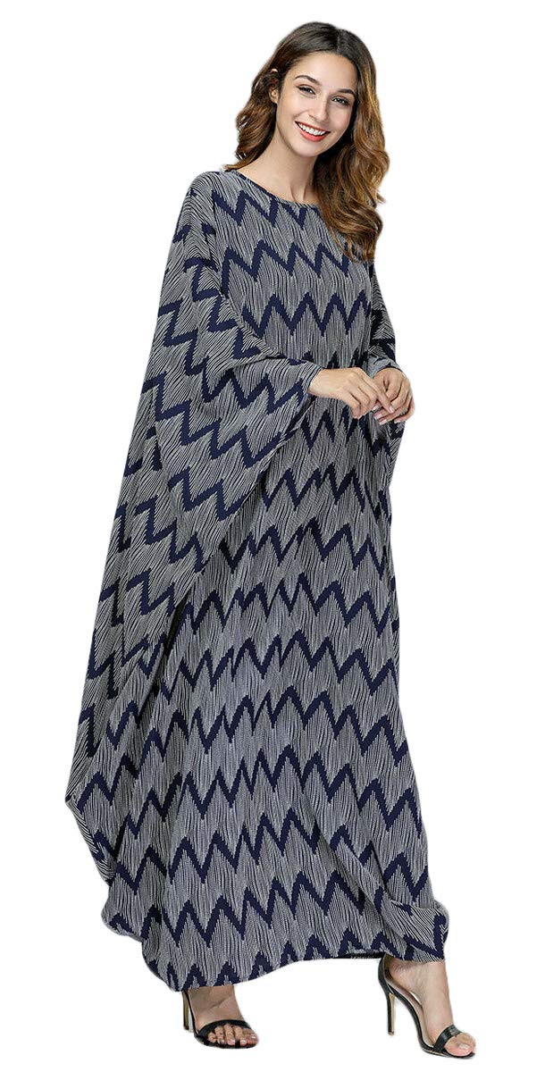 Chic Zigzag Print Oversized Kaftan