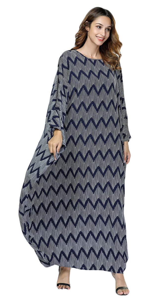 Chic Zigzag Print Oversized Kaftan