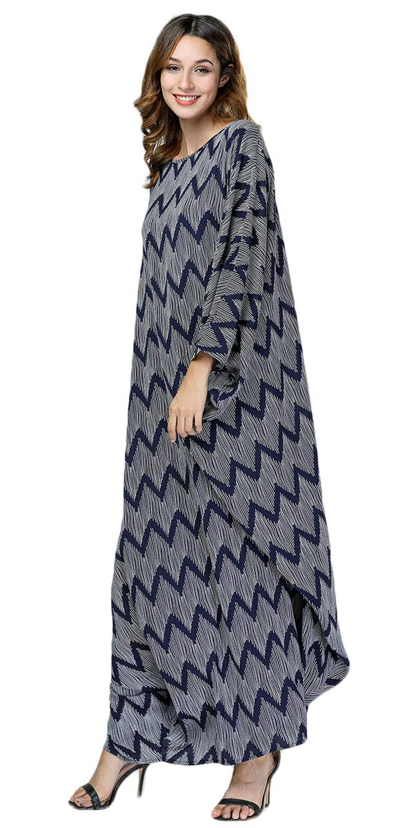 Chic Zigzag Print Oversized Kaftan