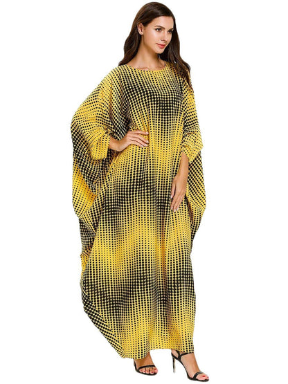 Vibrant Yellow & Black Gradient Oversized Kaftan