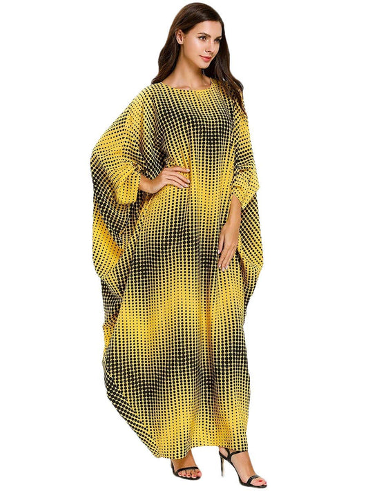 Vibrant Yellow & Black Gradient Oversized Kaftan