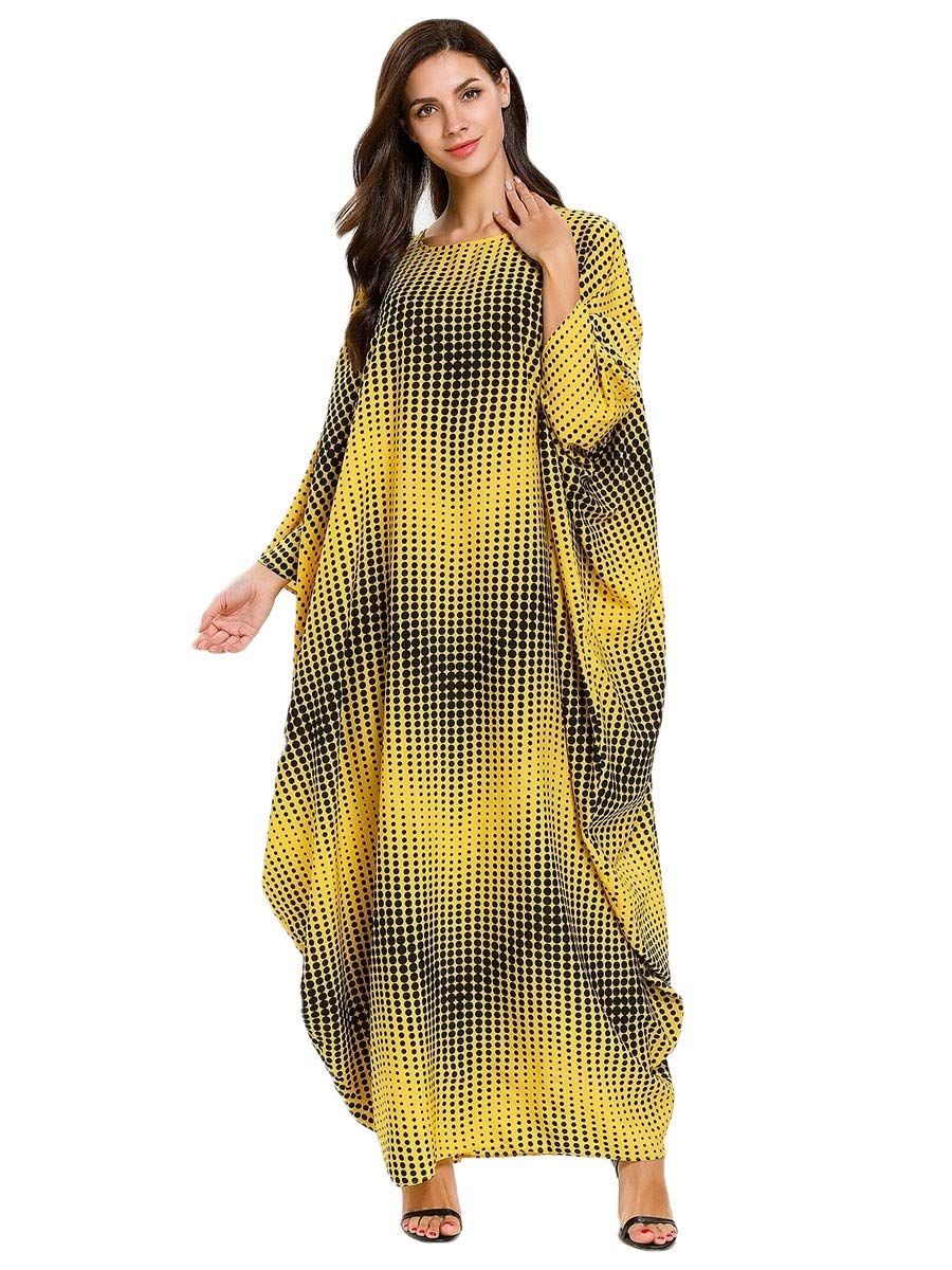 Vibrant Yellow & Black Gradient Oversized Kaftan