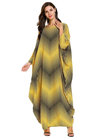 Vibrant Yellow & Black Gradient Oversized Kaftan