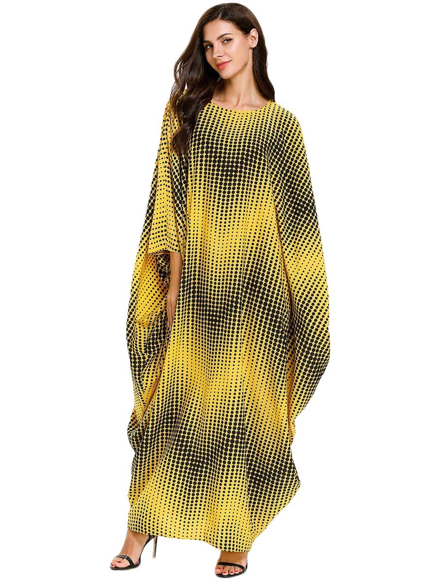 Vibrant Yellow & Black Gradient Oversized Kaftan