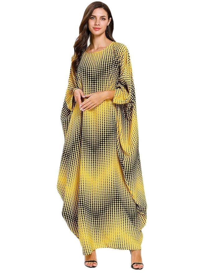 Vibrant Yellow & Black Gradient Oversized Kaftan
