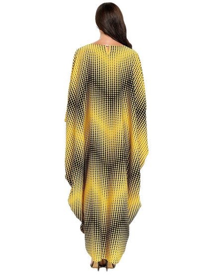 Vibrant Yellow & Black Gradient Oversized Kaftan
