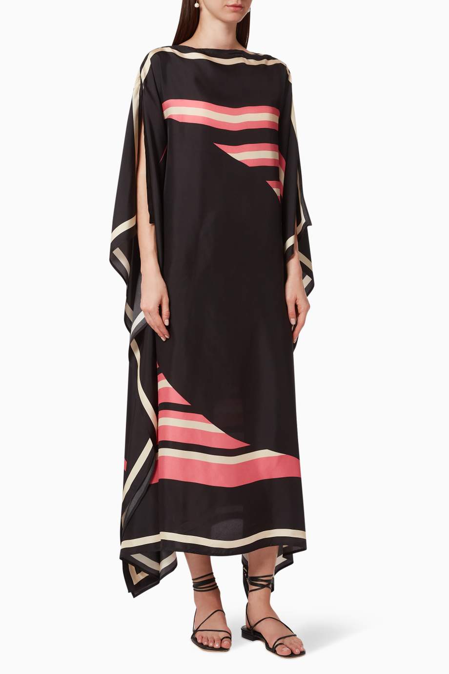 Elegant Black Abstract Printed Kaftan