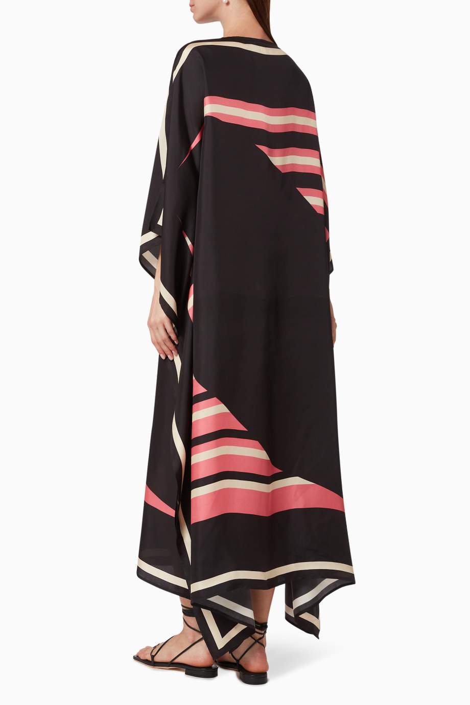 Elegant Black Abstract Printed Kaftan