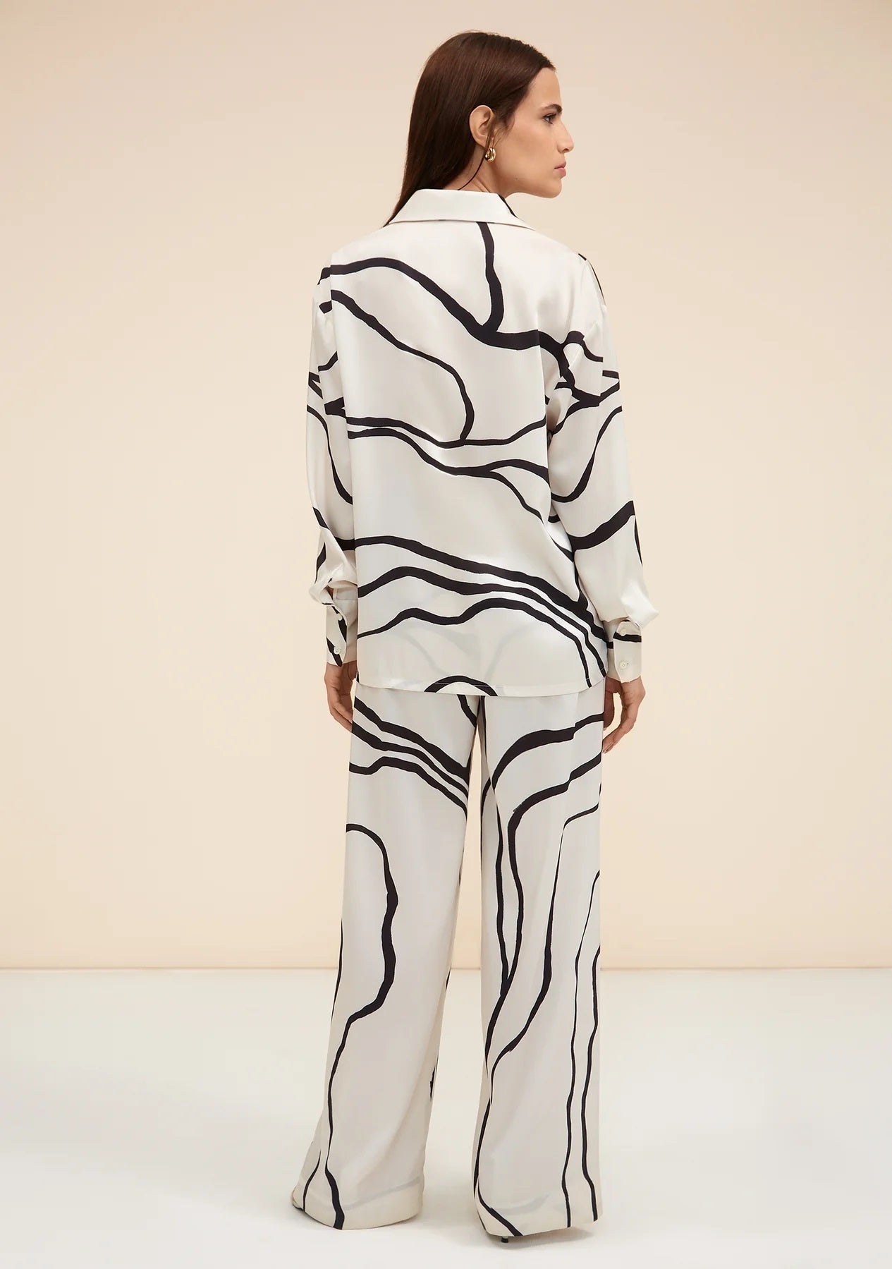 Abstract Line Print Co-ord Set – Luxe Comfort in Black, Blue, Green & Red