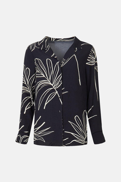 Tropical Leaf Print Co-ord Set – Elegant Resort Style in Black & White