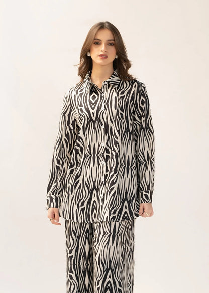 Monochrome Mirage Co-ord Set – Bold Zebra-Inspired Elegance