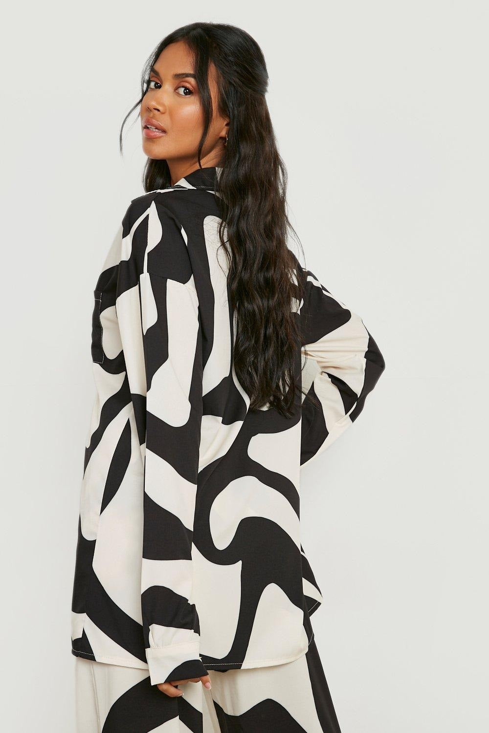 Abstract Wave Print Co-ord Set – Blue | Green | White