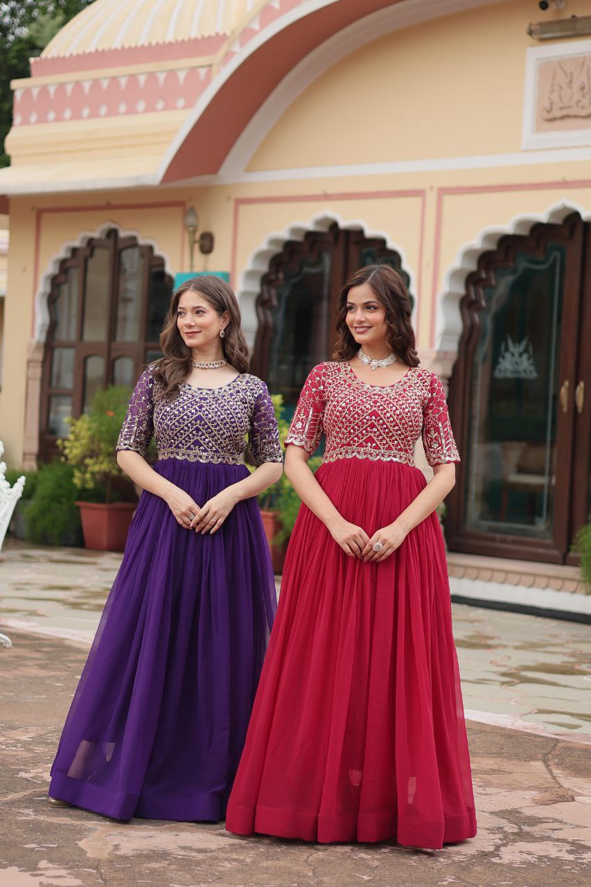 Luxury Embroidered Designer Gown – Sequins & Beads Work