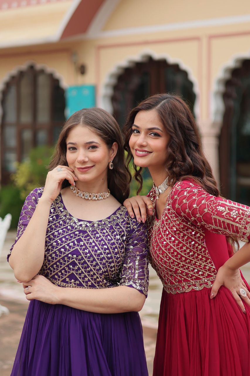 Luxury Embroidered Designer Gown – Sequins & Beads Work