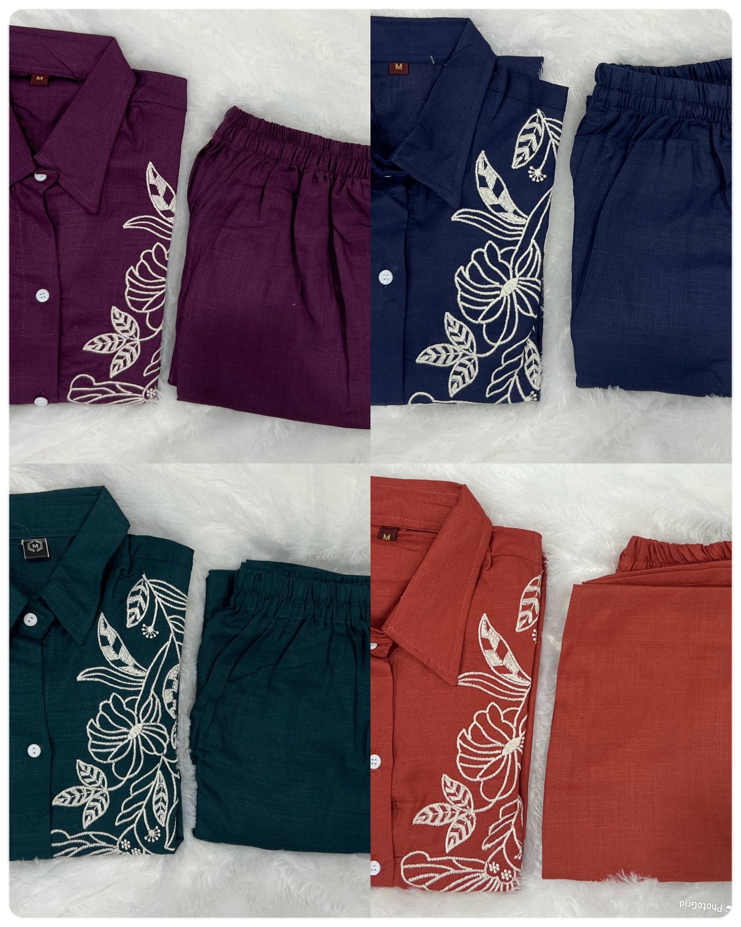 Style-Up Cotton Slub Embroidered Co-ord Set – Available in 4 Elegant Colours