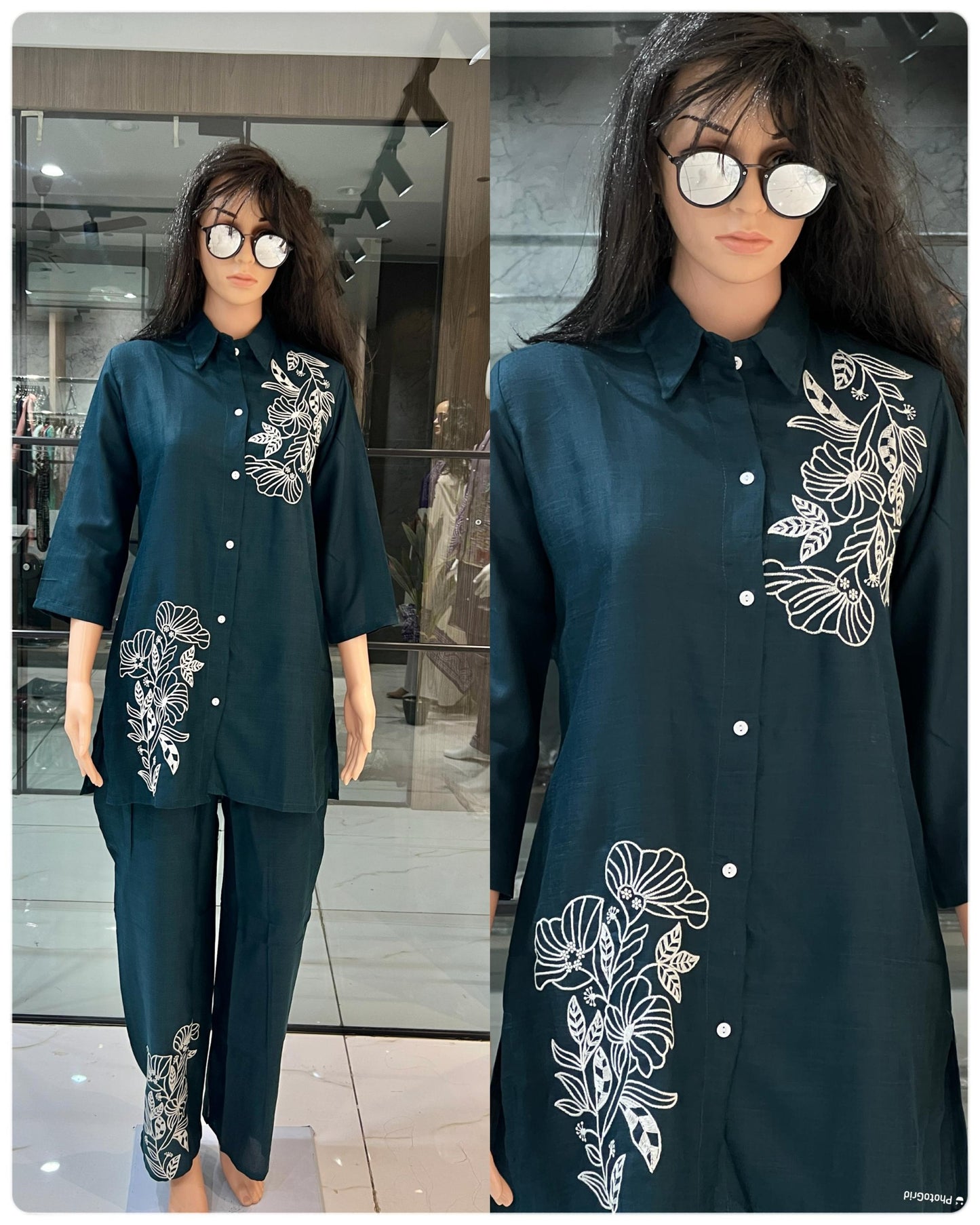 Style-Up Cotton Slub Embroidered Co-ord Set – Available in 4 Elegant Colours