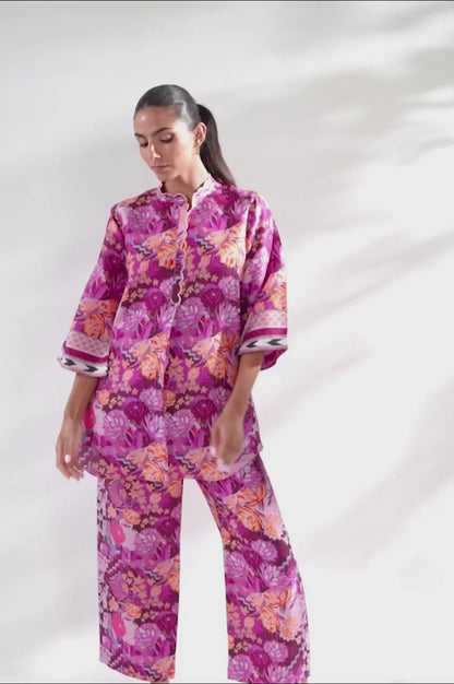 Bloom Essence Floral Co-ord Set – Green & Pink Variants