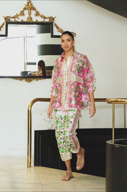 Rosabella Bloom Co-ord Set – Pink &amp; Green Floral