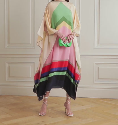 Pastel Multicolor Chevron Stripe Kaftan