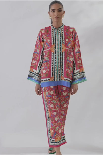 Eden Bloom Printed Co-ord Set – Black | Red | Yellow