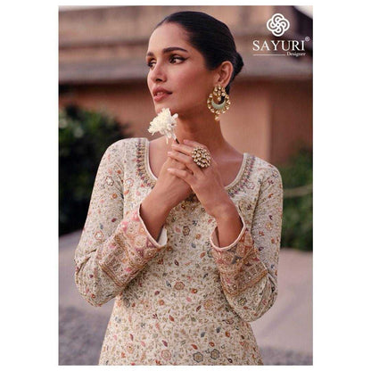 LayrLuxe “Ivory Blossom Real Georgette Anarkali Set” – Fully Embroidered Gown with Dupatta