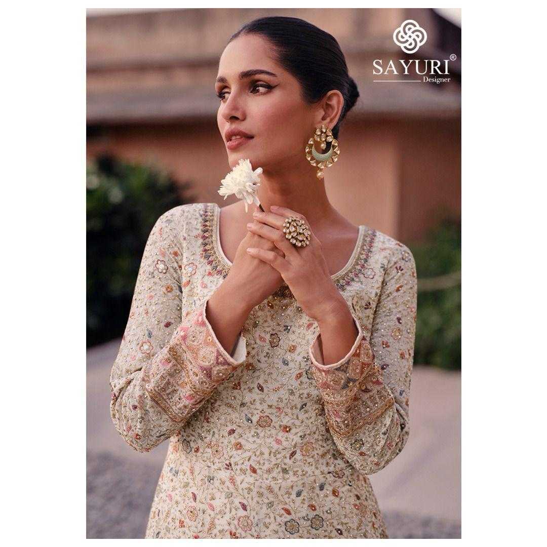 LayrLuxe “Ivory Blossom Real Georgette Anarkali Set” – Fully Embroidered Gown with Dupatta