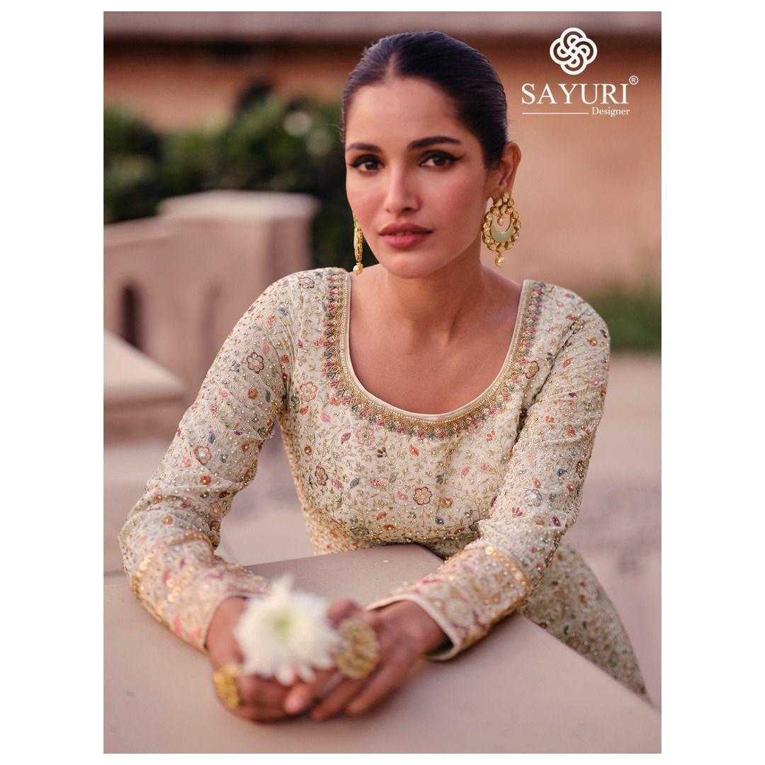 LayrLuxe “Ivory Blossom Real Georgette Anarkali Set” – Fully Embroidered Gown with Dupatta