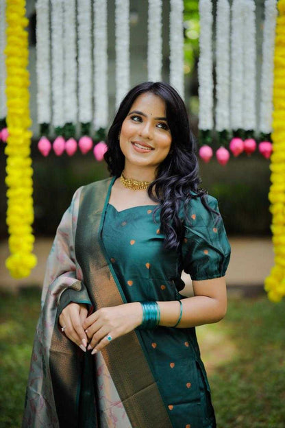 Elegant Jacquard Weaving Suit Set – Cerulean Edition