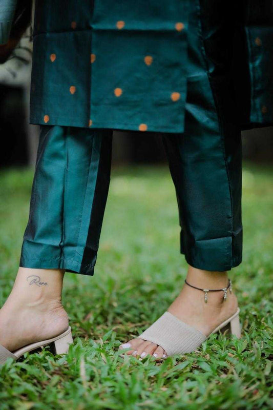 Elegant Jacquard Weaving Suit Set – Cerulean Edition