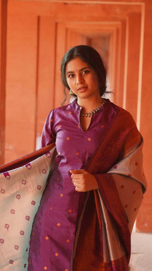 Premium Jacquard Silk Ornet Kurta Set – Woven Elegance & Royal Festive Look