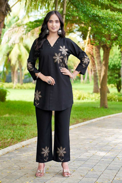 Premium Heavy Rayon Embroidered Kurti & Pant Set