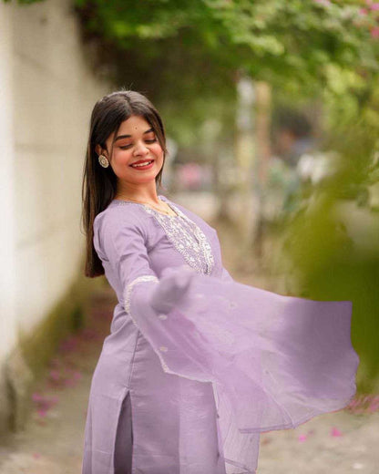 Jalpari Silk Embroidered Suit Set – Royal Ruby Edition