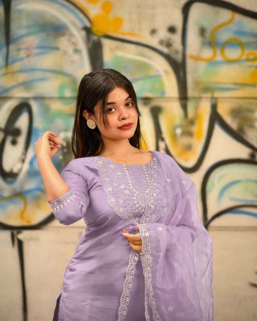 Jalpari Silk Embroidered Suit Set – Royal Ruby Edition