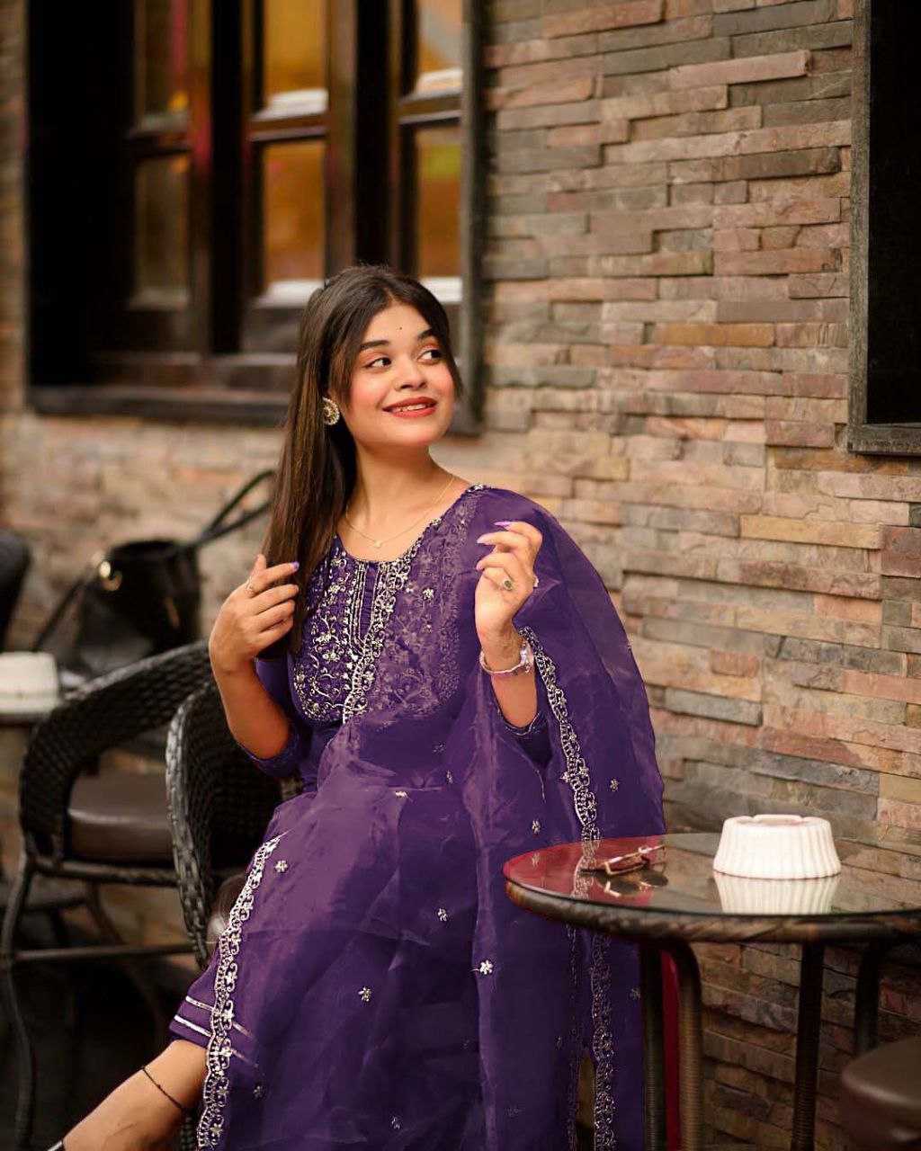 Jalpari Silk Embroidered Suit Set – Royal Ruby Edition