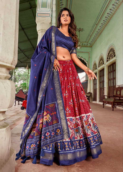 Tussar Silk Minakari Lehenga Set – Regal Purple & Green Edition